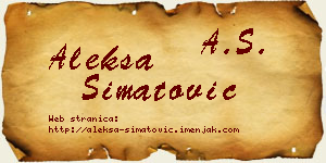 Aleksa Simatović vizit kartica